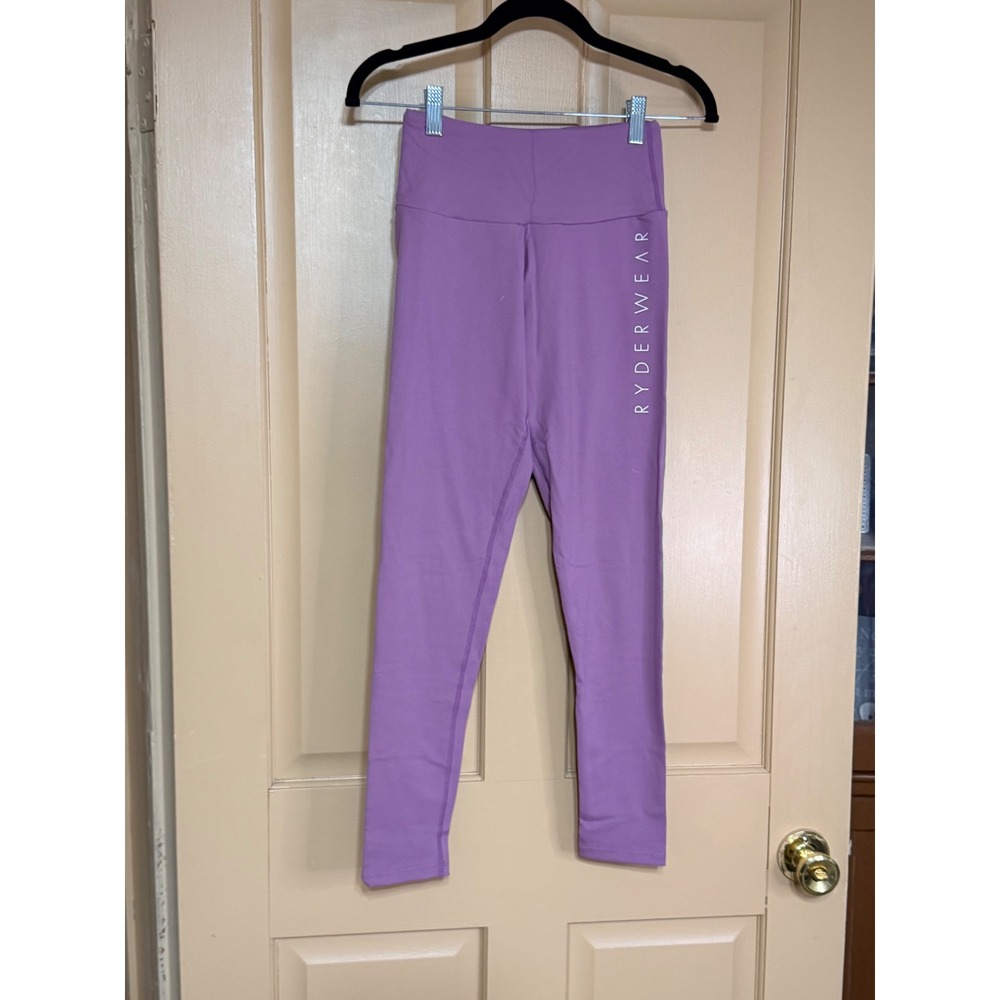 Ryderwear Womens High Waisted Activewear Leggings Lilac Purple Logo Size XS